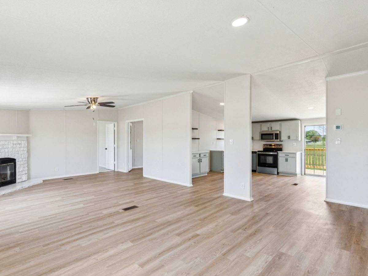 Open floor plan after renovation