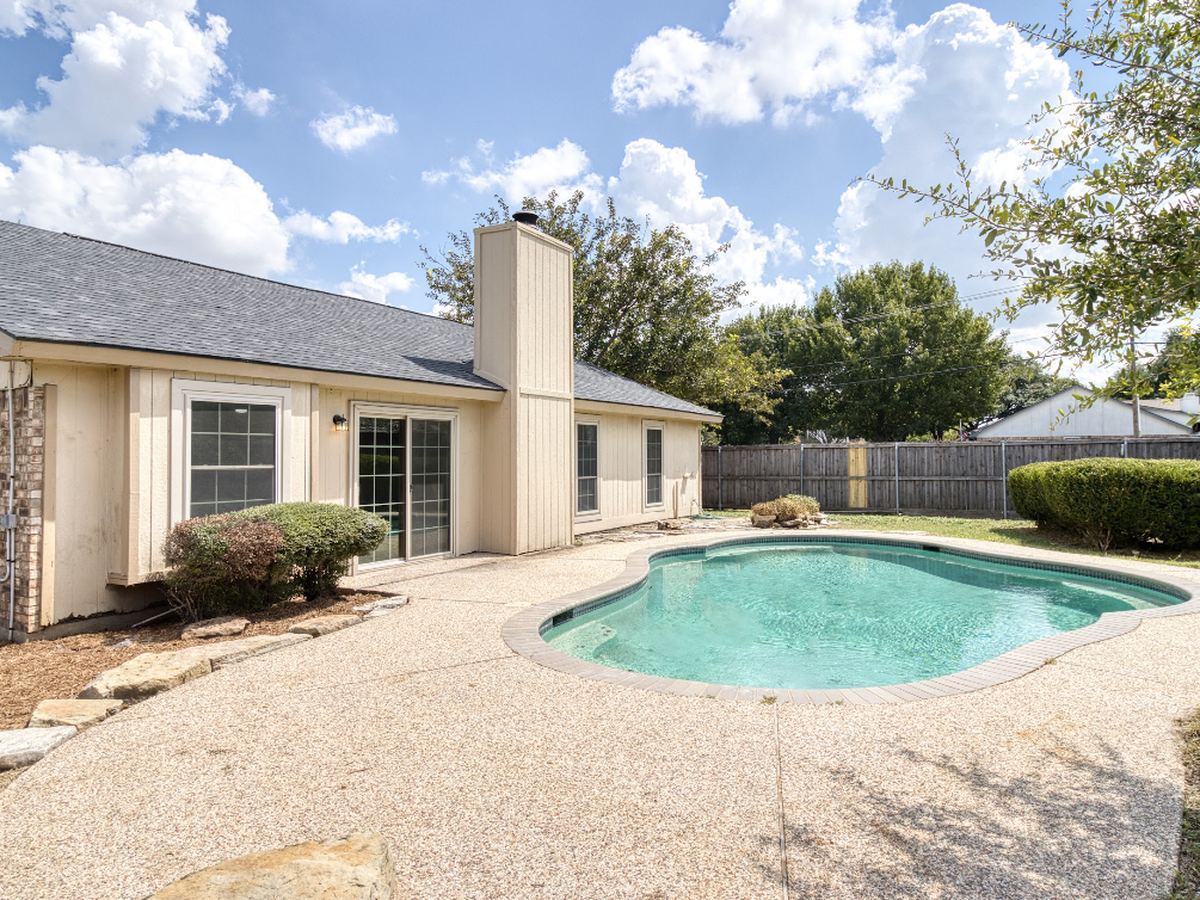 Backyard pool after renovation